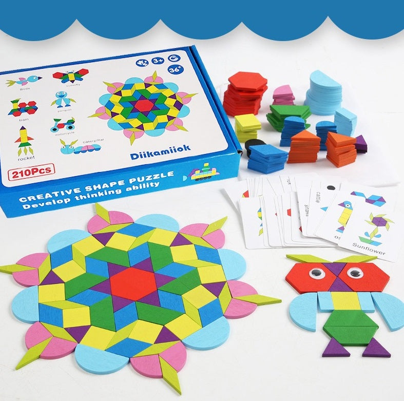 Em promoção! Brinquedos De Madeira Puzzle 3d Tangram Formas De